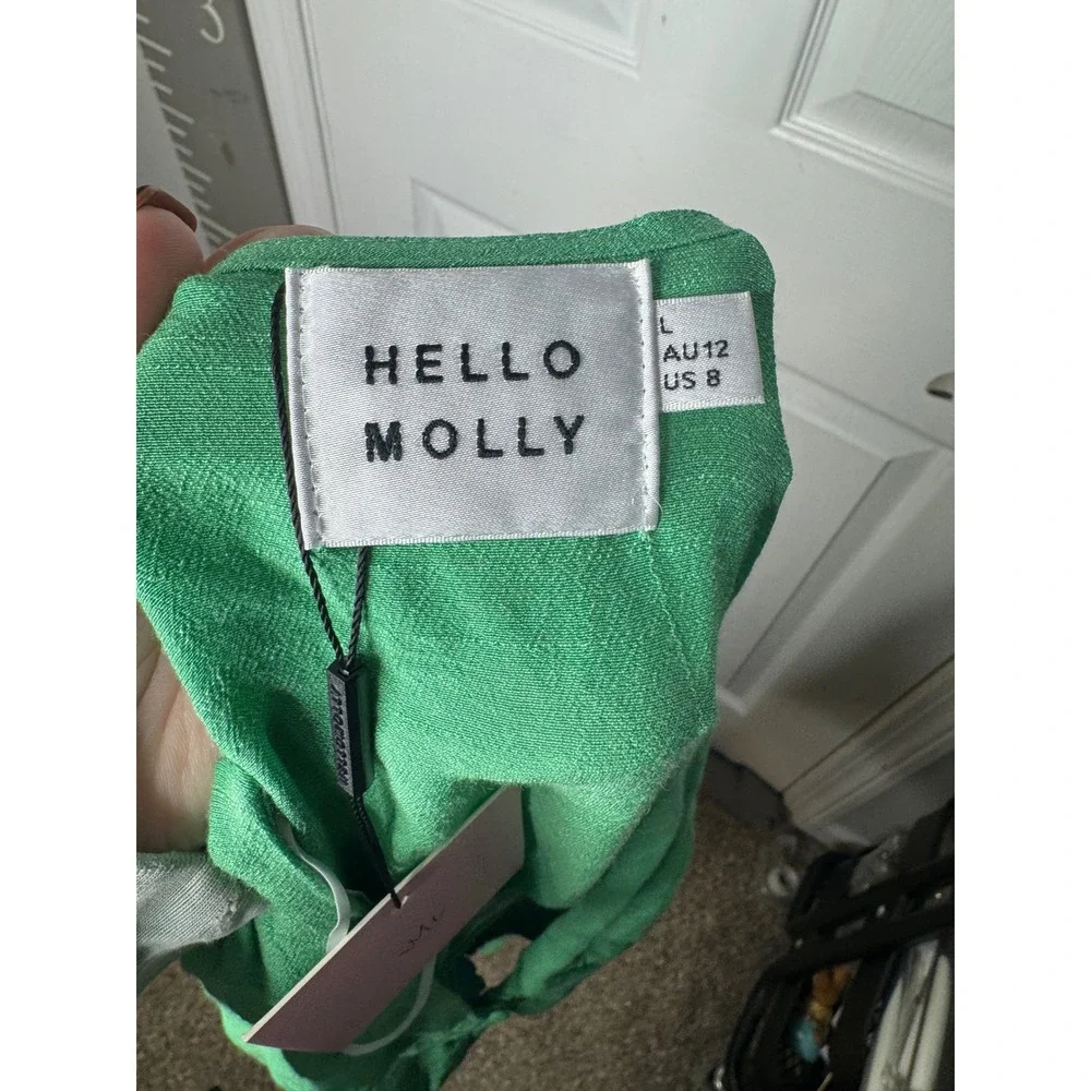 HELLO MOLLY NWT Agyness Kelly Green Crop Top Size‎ L - Picture 4 of 8